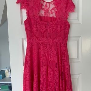 BB Dakota Lace Dress in Fuschia
